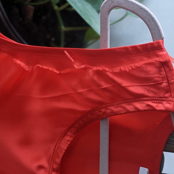 Helmut Lang bright orange satin sleeveless tank top size 8 - Picture 5 of 7